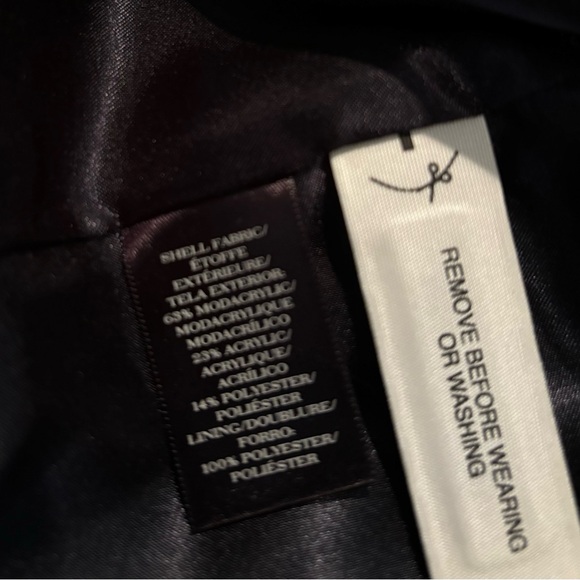 Elegant Faux Fur Coat by ANN TAYLOR in beautiful Navy NWT - Picture 9 of 16